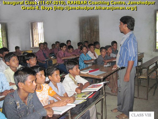 Inaugural Classes of RAHBAR Coaching Centre, Jamshedpur, Grade-8 Boys