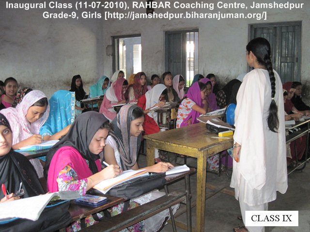 Inaugural Classes of RAHBAR Coaching Centre, Jamshedpur, Grade-9 Girls