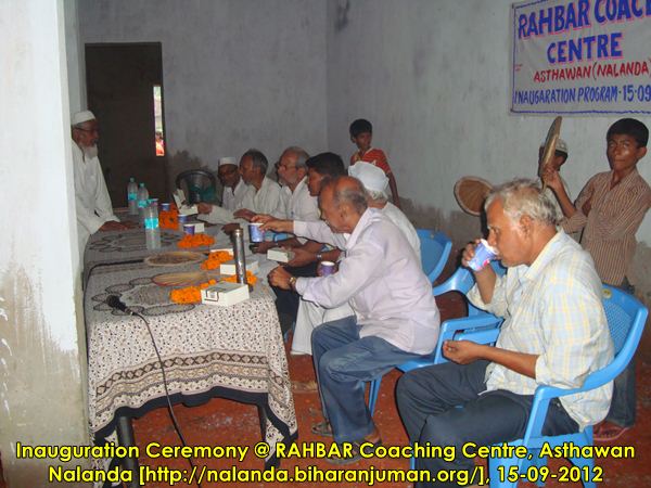 RAHBAR Coaching Center, Bhagalpur: Inauguration Ceremony, 15th September 2012