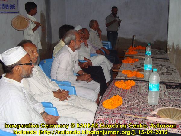 RAHBAR Coaching Center, Bhagalpur: Inauguration Ceremony, 15th September 2012