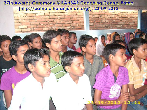 RAHBAR Coaching Centre, Patna: 37th awards ceremony, 23rd September 2012