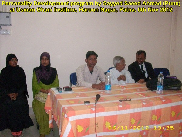 Personality Development Programs, by Bihar Anjuman, 5th to 14th October 2012