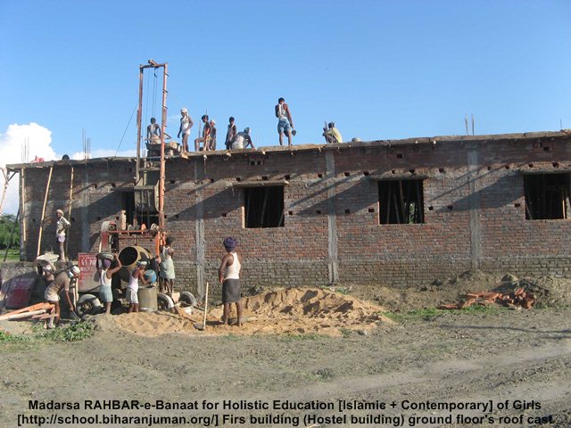 RAHBAR-e-Banat Roof Slab of Ground floor cast