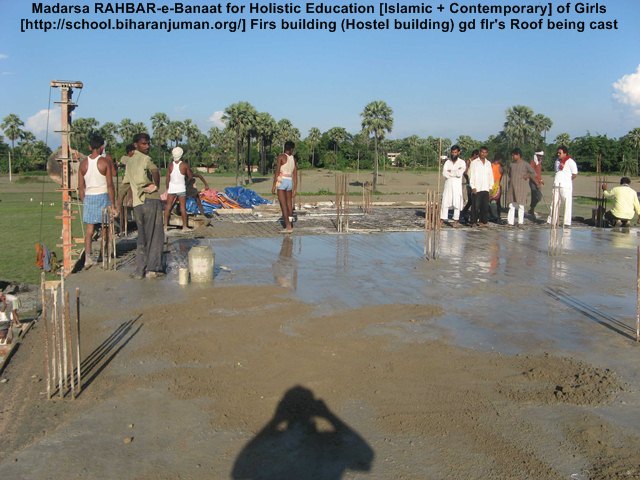 RAHBAR-e-Banat Roof Slab of Ground floor cast